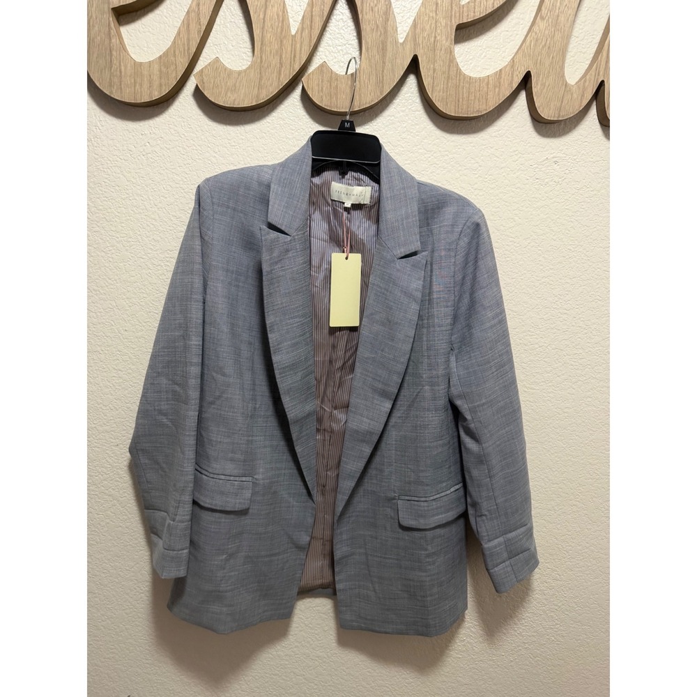 French Mauve Womens Grey Open Front Blazer Jacket OT4020SF Grey Size M NWT